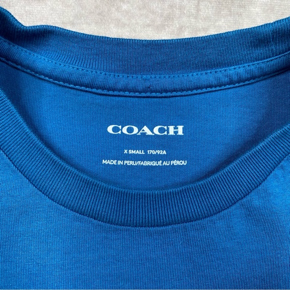 COACH T-Shirt Men's Size XS Blue Designer Video Signature Graphic Tee Shirt I42 - Picture 9 of 15